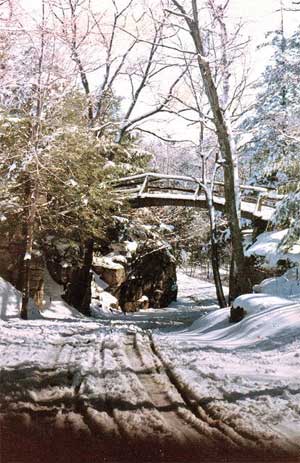 A bridge at Lake Minnewaska