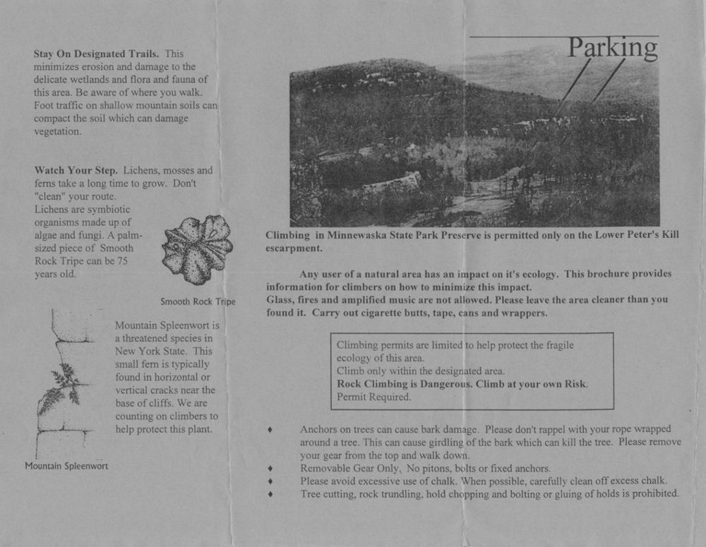 Climbing Pamphlet Map